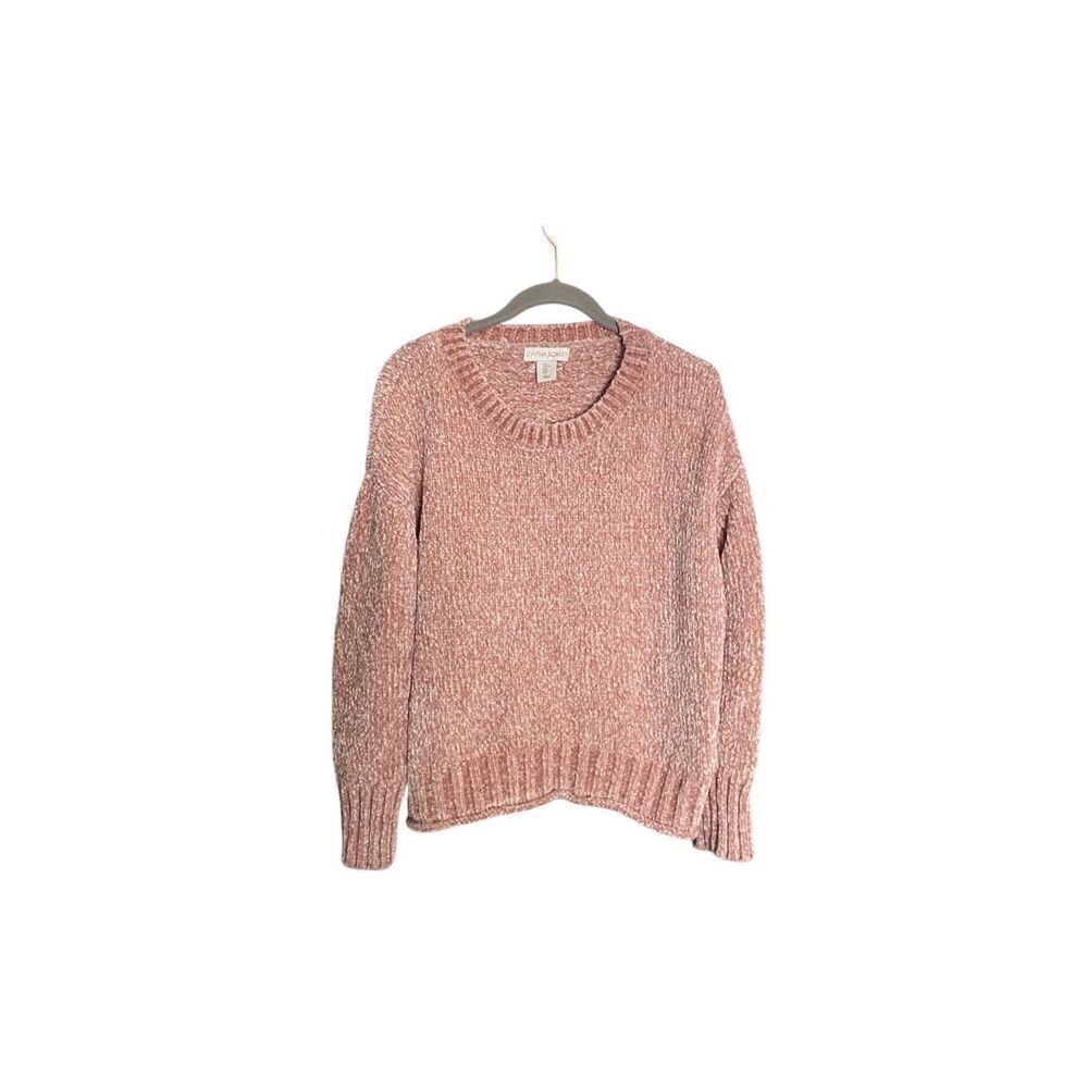 Cynthia Rowley women’s pink chenille, crewneck, pullover, sweater, size large ￼